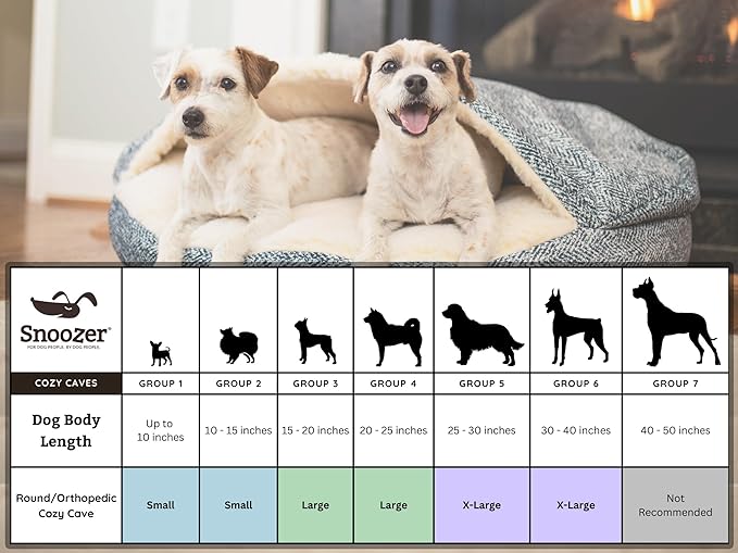 Snoozer Classic Poly-Cotton Cozy Cave Pet Bed, Large, Red.