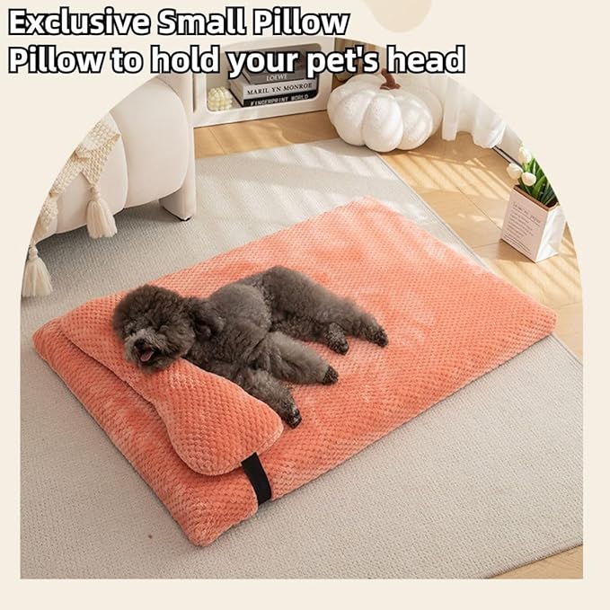 Dog Bed for Small Medium Large Dogs, Dog Mattress with Removable Pillow for Crate Kennel, Sofa Dog Bed, Super Soft Pet Bed for Dogs and Cats, Pet Beds & Furniture (Brown,X-Large)