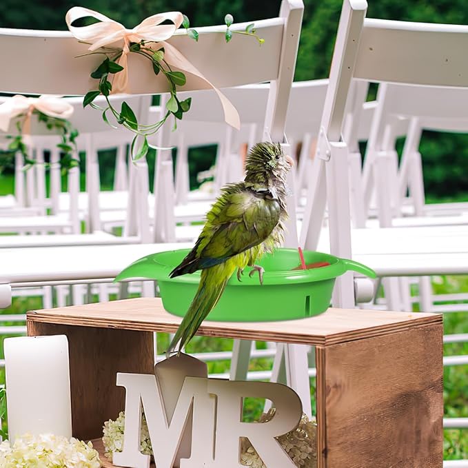 TEHAUX Parrot Bathing Toy Large Capacity Bird Bath Tub for Cage Small Birds Parakeets Cockatiels Budgerigar Indoor Pet Bath Accessory