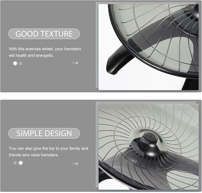 POPETPOP Hamster Exercise Wheel Super Silent: Hamster Flying Saucer Silent Hamster Wheel Guinea Pig Run Wheel for Hamsters Gerbils Mice Hedgehogs (Black)