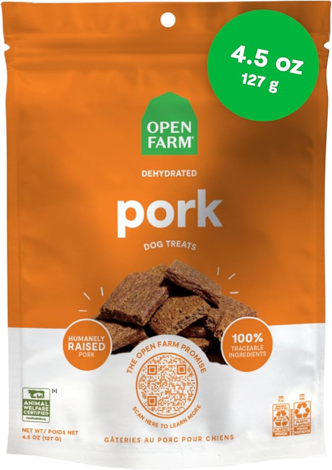 Open Farm Dehydrated Grain-Free Pork Treats 4.5 Ounces