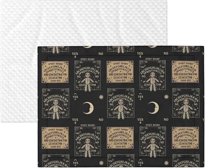 Reversible Pet Blanket for Sofa Protection Pet Comfort, Spirit Board with A Voodoo Doll Occultism Set, Double Sided Design with Cozy Nubby Nap Side and Durable Smooth Play Side