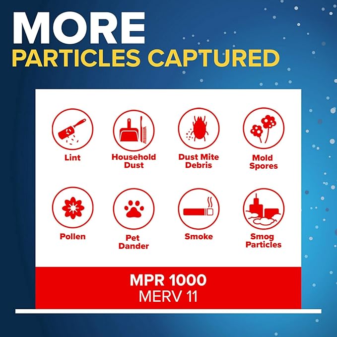 Filtrete 12x24x1 AC Furnace Air Filter, MERV 11, MPR 1000, Micro Allergen