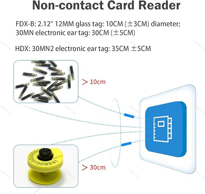 Dog Cat Chip Reader Scanner, Pet Tag Display, Tag Reader for Animals,Handheld Universal RFID Tag Identifier, 20000 Data Storagecompatible with Fdx-B, Fdx-A, Hdx Iso11784/85