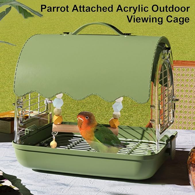 Acrylic Bird Carriers Suit Small Bird Cage Garden Security Parrots Enclosure for Lovebird Parrots Swallow Goldfinches