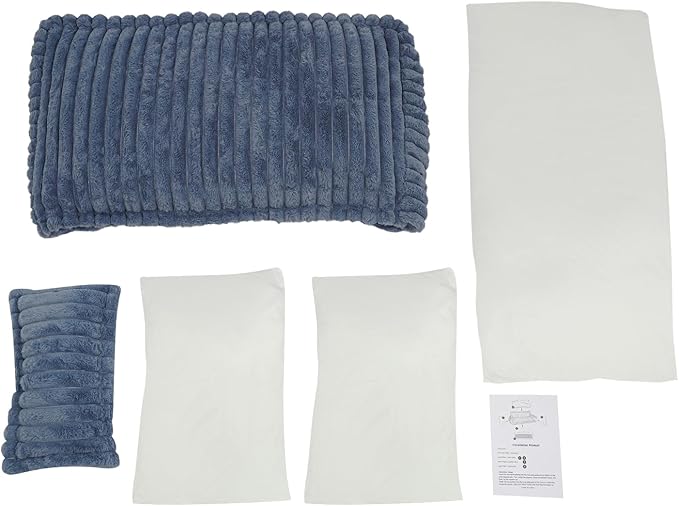 Pet Couch Bed for Dog and Cat, Plush Calming Couch for Pets with Removable Washable Cover, Modern Sofa Style Pet Bed for Home Living Room (Dark Blue)
