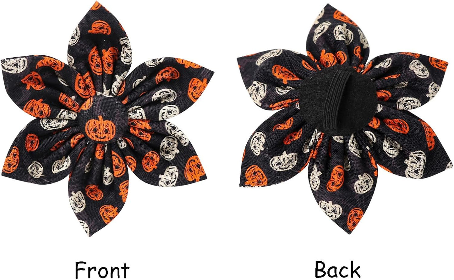 Lionet Paws Dog Collar with Flower - Cute Cotton Adjustable Flower Dog Collar with Metal Buckle for Large Dog Girl Gift, XL, Neck 16-26in