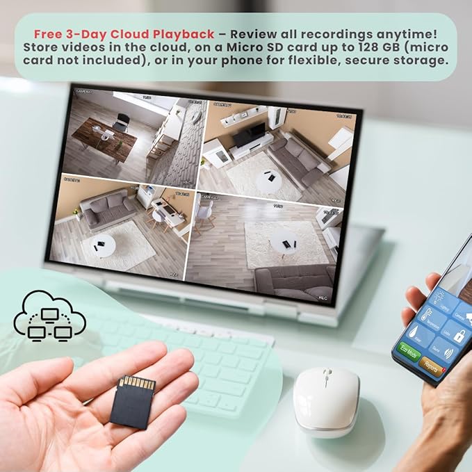 VicoHome CA48 Indoor Security Camera – 3K WiFi Pet & Baby Monitor, 360° Pan/Tilt, Night Vision, Motion Detection, Two-Way Audio, Works with VicoHome App