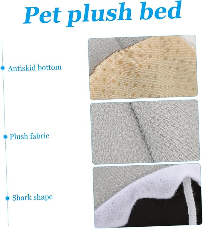 Sosoport Shark Design Pet Plush Bed House Nest Size s Grey for Dog Puppy Cat Soft Warm