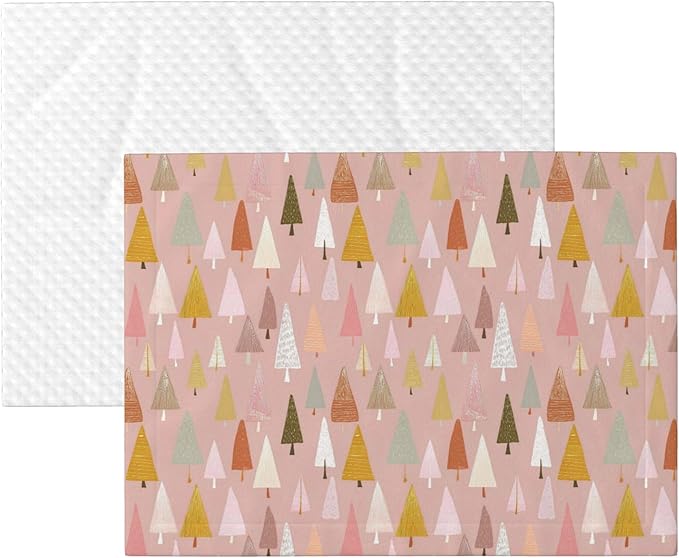 Waterproof Dog Blanket Soft Pet Blanket for Puppy Cat, Fleece Cat Throw Blankets for Furniture Bed Couch Sofa Reversible - Pastel Christmas Trees on Pink 3