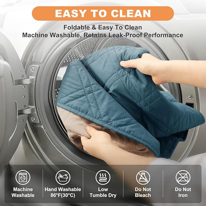 100% Waterproof Dog Couch Protector, Triple-Layer Waterproof Dog Bed Cover Pet Blanket Reversible 2-Tone Sofa Shield, Non-Slip Furniture Guard for Pets(30×30 Inch, Gray Blue+Apricot)