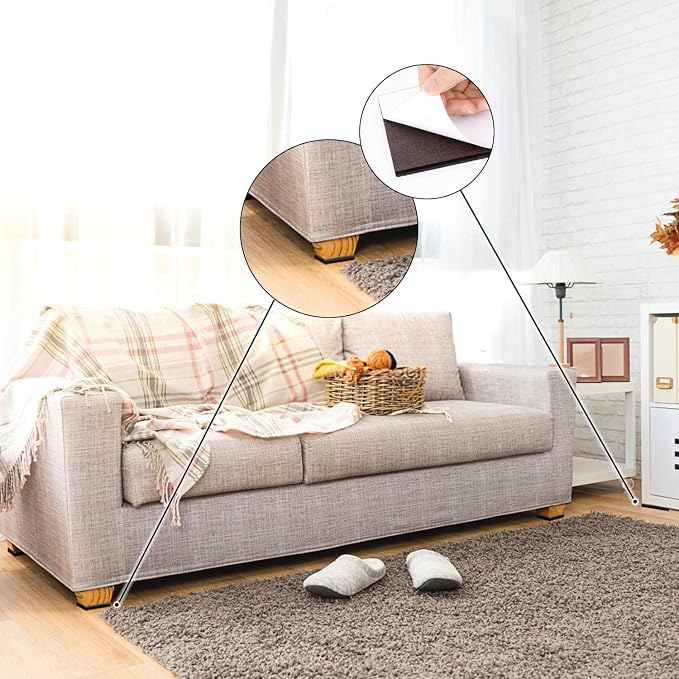 Yelanon Non Slip Furniture Pads -24 pcs 2’’ Furniture Grippers Hardwood Floors
