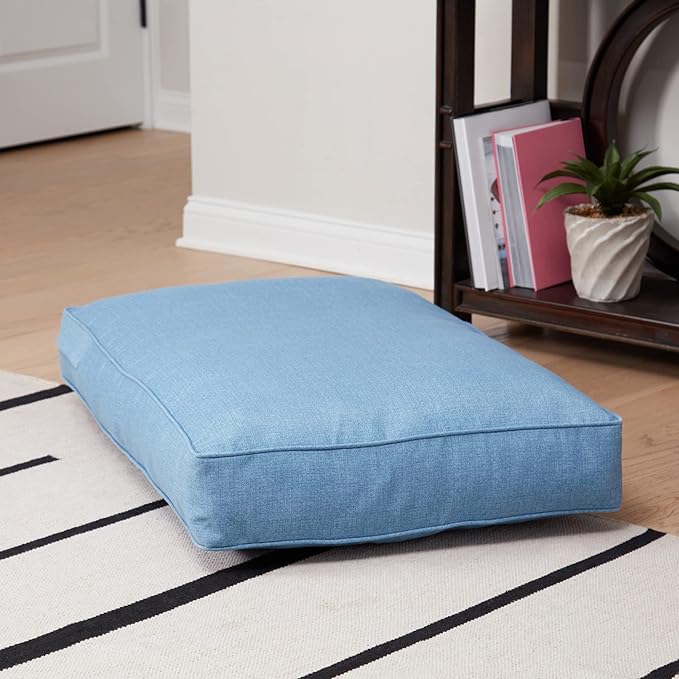 Casey Small (36 x 24 in.) Denim Rectangle Indoor/Outdoor Pillow Style Dog Bed
