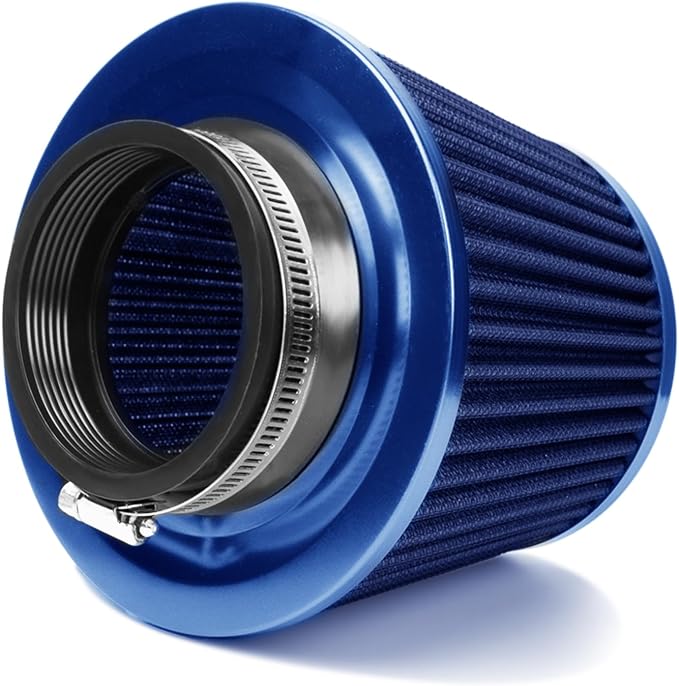 Universal Clamp-On Air Intake Filter, High Performance, Washable Filter