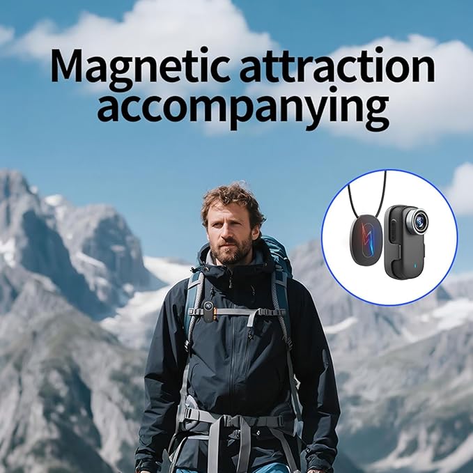 Wearable Camera, 4K Resolution 8MP WiFi Water Proof with Magnetic, for Pet Lovers Sports Travel Diving Fishing Surfing
