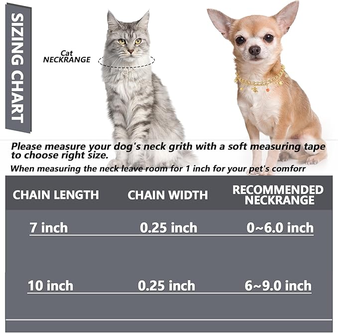 HOWWFALY Dog Collar and Cat Chain Necklace Stainless Steel Adjustable 18K Gold Heart-Shaped Rhinestone Necklace with Bell Accessory for Small Pets Cats Kitten Puppy