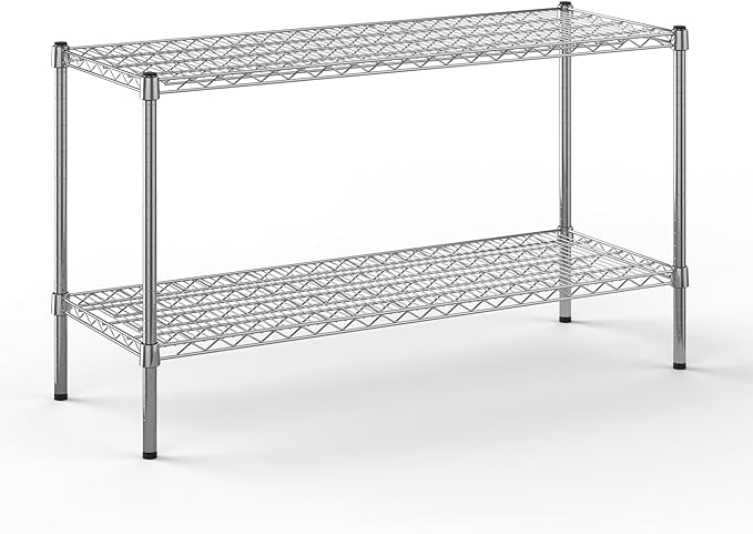 18" Deep x 48" Wide x 27" Height Wire Shelving Kit | 2-Tier | NSF Commercial Storage Rack Unit