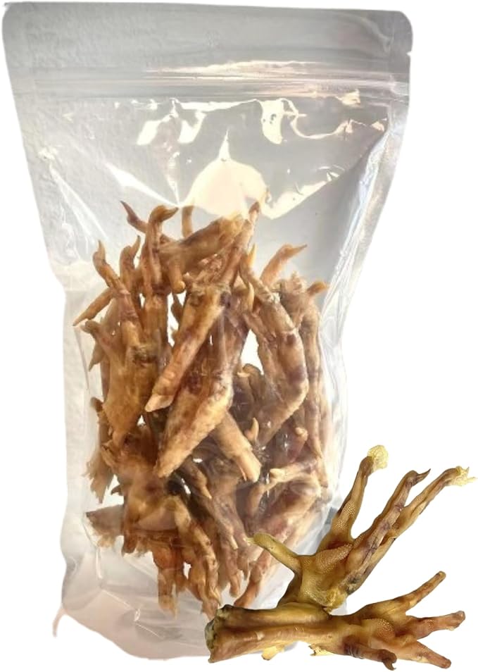 Natural Chicken Feet for Dogs (20 Pack) - 100% USA Sourced and Made - Single Ingredient - High Protein, Low Calories - Slow-Roasted Dog Chews (20 Counts)