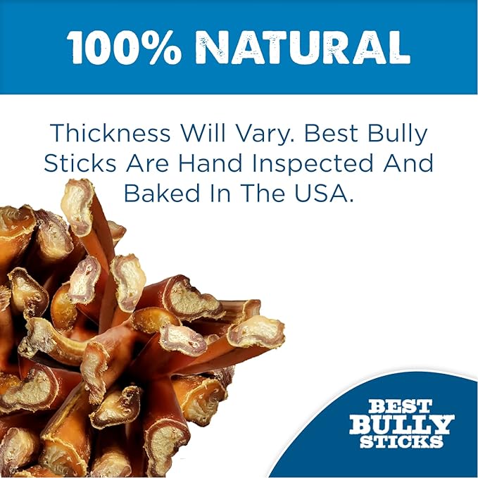 Best Bully Sticks 12 Inch Bully Sticks for Dogs - 3 Count (Pack of 1) - Natural, Easily Digestible, Grass-Fed Beef, Grain and Rawhide Free - Trial Size