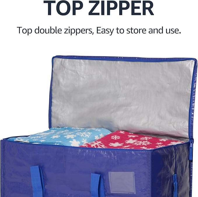 Moving Bags Heavy Duty Extra Large, Moving Boxes, Moving Supplies Essentials, Blue Storage Bins with Lids, Plastic Packing Totes, Storage Bags for Clothes with Handles & Zippers(Blue, 8 Pack)