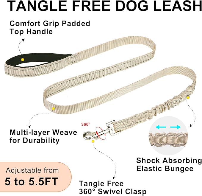 BEAUTYZOO Dog Harness for Small Dogs, No Pull Dog Harness and Leash Set, Soft Escape Proof Puppy Vest Harness with Handle, Reflective Lightweight Step in Harness for Girl Boy Dogs, Beige L