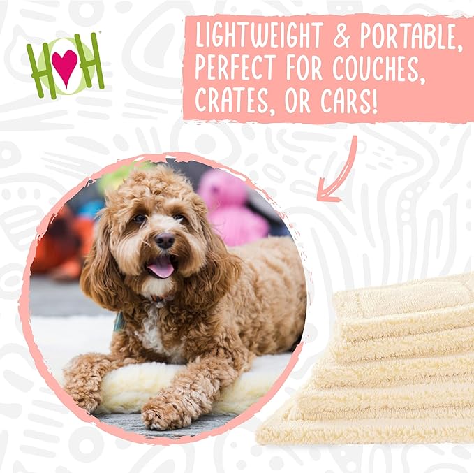 HuggleHounds Mat Cat & Dog Bed - Crate Pads for Dog Cages, Machine Washable Kennel Bed for Sleeping, Medium & Large Size Breeds - Large, 26" x 42"