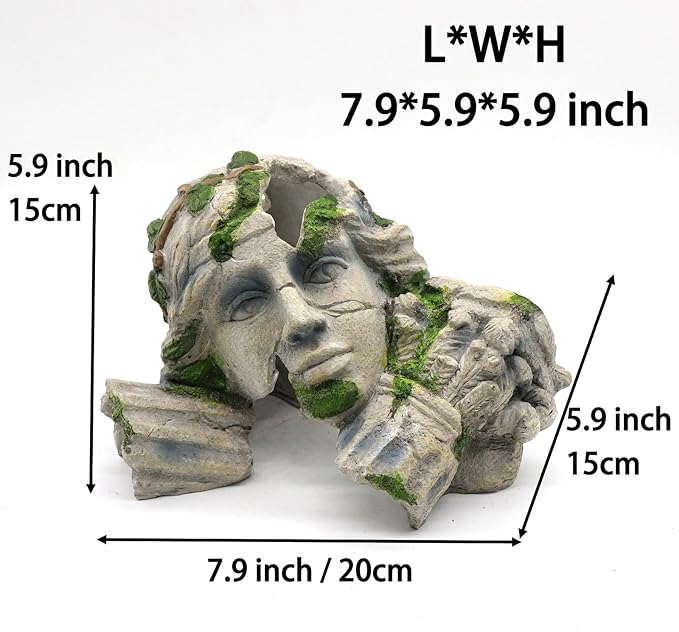 Reptile Cave Hideout Tank Accessories Decorations, Aquarium Hideaway Cave Fish Tank Decorations for Amphibians, Betta Fish, Shrimp, Lizards, Leopard Gecko