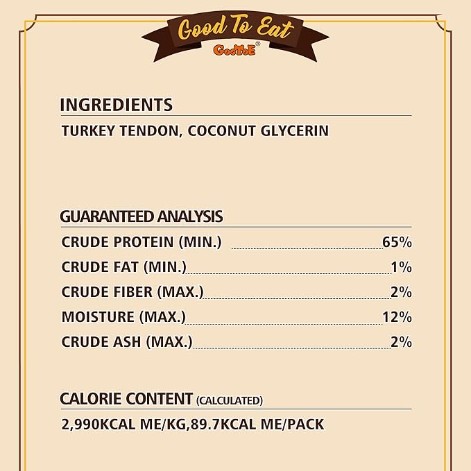 Gootoe Turkey Tendons for Dogs –All-Natural, Hypoallergenic Dog Treats, Rawhide Alternative, Long Lasting Puppy Chews, Healthy Dog Treats for Medium Breeds, Pretzel (M), 3 Count Pack