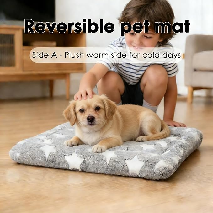 Dog Bed Mat - Soft Crate Pad for Kennel, Durable Pet Bed for Small Dogs & Cats - Comfort Support for Pet Crate, Cage, House