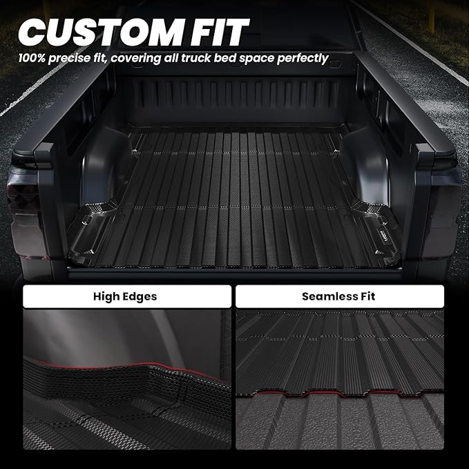LASFIT Bed Mat 2007-2018 for Chevy Silverado/GMC Sierra 1500 (Only Fit 6.5FT Bed, Not Fit 5.8 FT/8.1FT Bed) & 2007-2019 Silverado/Sierra 2500HD & 2011-2019 3500HD, 2007 New Body Only