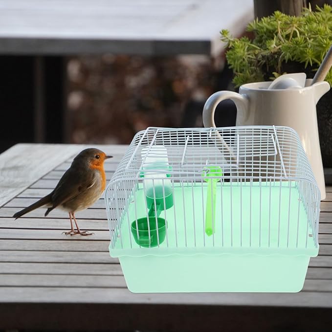 Kisangel Portable Bird Cage Water Dispenser and Food Box Spacious Travel Carrier for Parrots and Birds Lightweight Design for and Outdoor Adventures