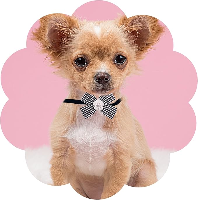 PET SHOW 50 Pack Small Dog Bow Ties Collar Bulk Puppy Cats Boy Girl Bowties Adjustable Neckties Pet Grooming Accessories Assorted Randomly(Daily Style)