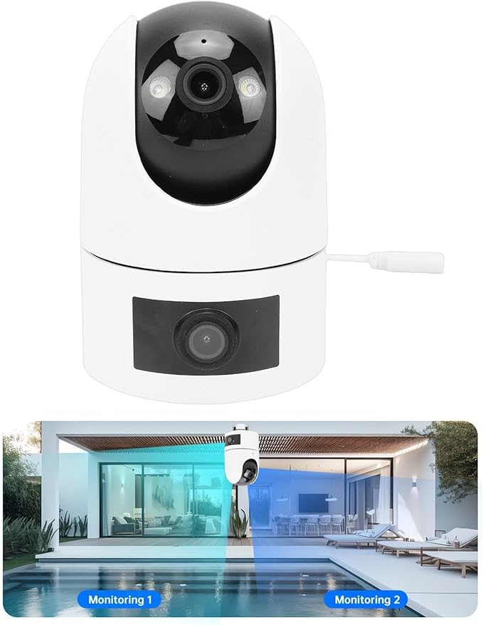 PTZ Security Camera 2K HD Dual Lens Pet WiFi Auto Tracking for Indoor Outdoor