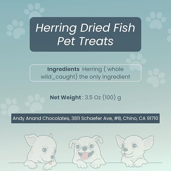 Happy Gluten Free Herring Dog Treats – Wild-Caught Dried Fish for Dogs & Cats – Single Ingredient, High Protein Fish Treats – Made in Alaska (3.5 oz)