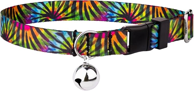 Country Brook Petz - Tie Dye Stripes Cat Collar - Groovy Collection Featuring Far Out Designs