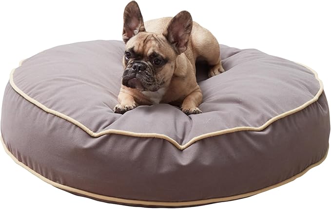 Happy Hounds Scout Round Reversible Pillow Dog Bed, Small (30" x 30"), Fog