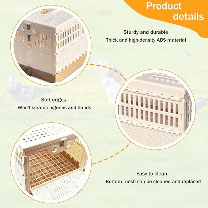 Folding Bird Cage Pigeons Travel Cage Training Cage Release Pairing Cage Plastic Nest Box for Pet Bird Racing Small Animals