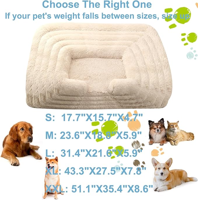 Dog Beds Large Sized dog Orthopedic, Sofa Dog Bed with Waterproof Lining and Nonskid Bottom, Rectangle Washable Dog Bed for Medium Small Dogs and Cats Comfortable ( Color : Brown3 , Size : 23 x 18" )