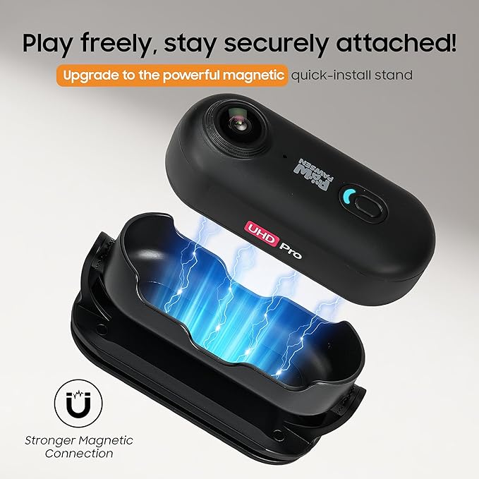 4K UHD Dog& Cat Pet Camera Collar, Video Recorder with Phone App View, Outdoor & Indoor POV Action Cam for Small and Medium-Size Dogs(Black - Pink Waterproof Collar - M, 128g)