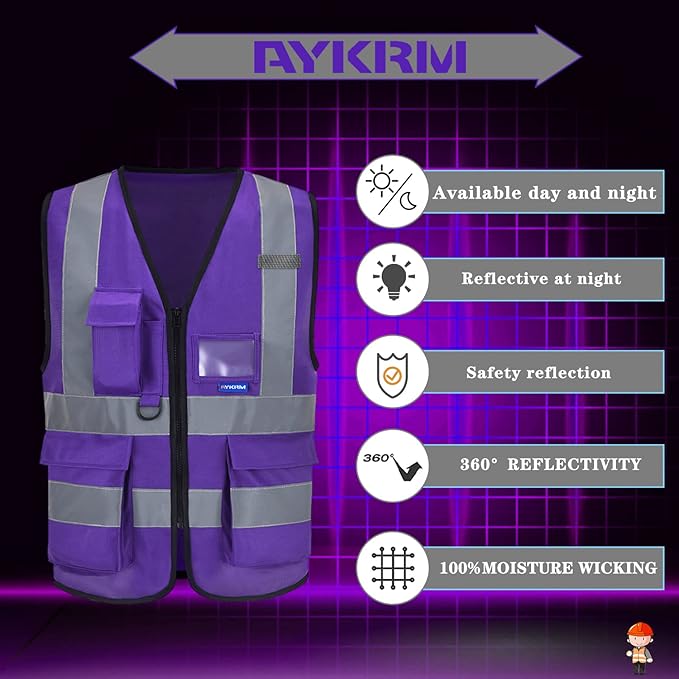 A-SAFETY High Visibility Reflective Safety Vest Customize Logo (XS-8XL)