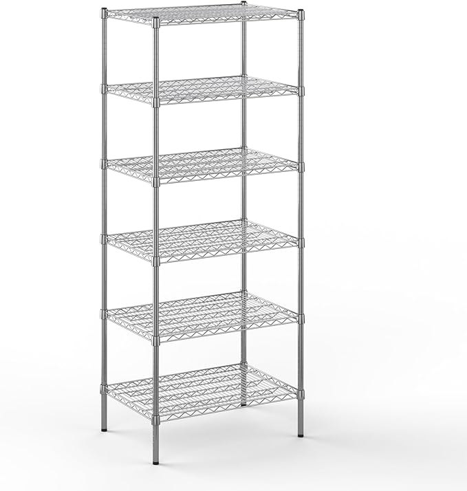 21" Deep x 30" Wide x 74" Height Wire Shelving Kit | 6-Tier | NSF Commercial Storage Rack Unit
