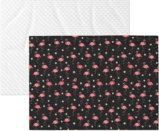 Two Sided Pet Cuddler Blanket for Anxiety Calming, Exotic Bird Pink Flamingos, Reversible Plush Design with Bubble Dot Pattern Provides Familiar Surface Anywhere