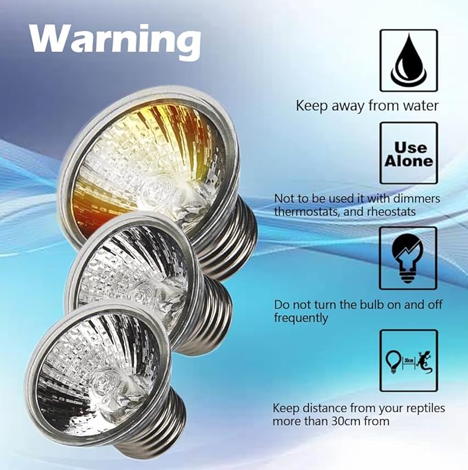 UVA UVB Reptile Light Bulbs 4 Pack 50W,Basking Light Heat Lamp for Reptiles and Amphibian Tank Terrariums Cage for Turtle,Bearded Dragon, Works with Various Lamp Fixtures Come with UV Test Card