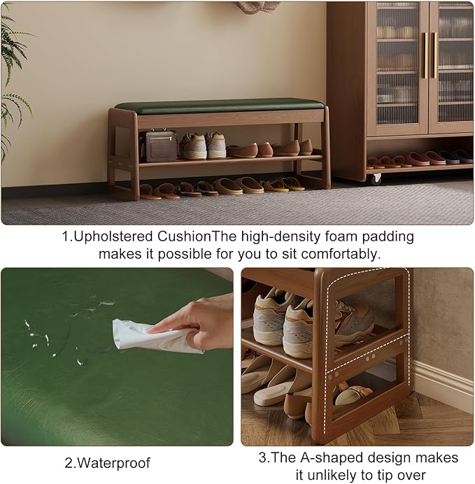AQIMUELE Shoe Rack Bench, 2 Tiers Shoe Bench