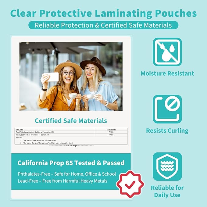 Binditek 300 Pack 3 Mil Thermal Laminating Pouches, 9x11.5 Inches Laminating Sheets, for Letter Size, Ultra Clear, Glossy, Hold 8.5x11 Inches, Heat Seal, School Office Supplies