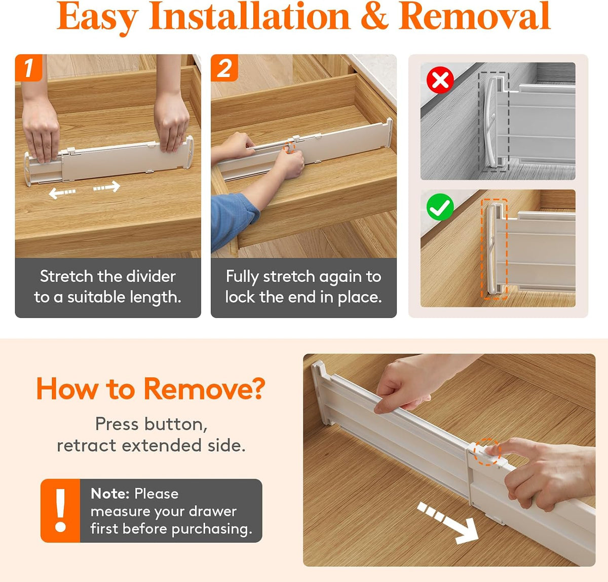 Lifewit 9 Pack 4" High Drawer Dividers, Adjustable Drawer Organizer Clothes