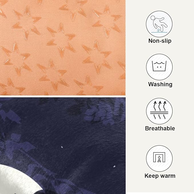 Pet Bed Halloween Bat Moon Dog Bed Mat Absorbing Non Slip Pad Pet Sleeping Mat for Small, Medium, and Large Dogs Puppy Cat 36 in x 24 in