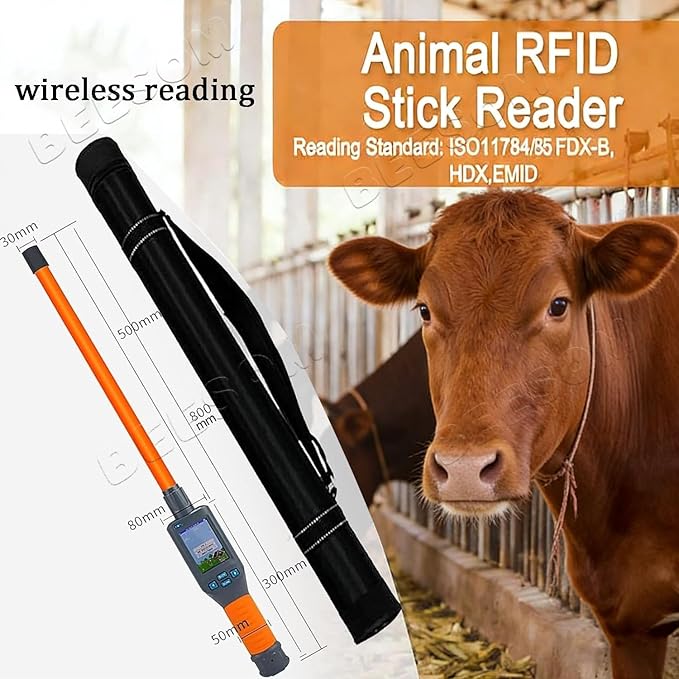 Pet Chip Reader,Pet Microchip Scanner Reader,Rechargeable,134.2/125KHz,Fast Identification,Durable, for Pet Shops Vets Animal Shelters