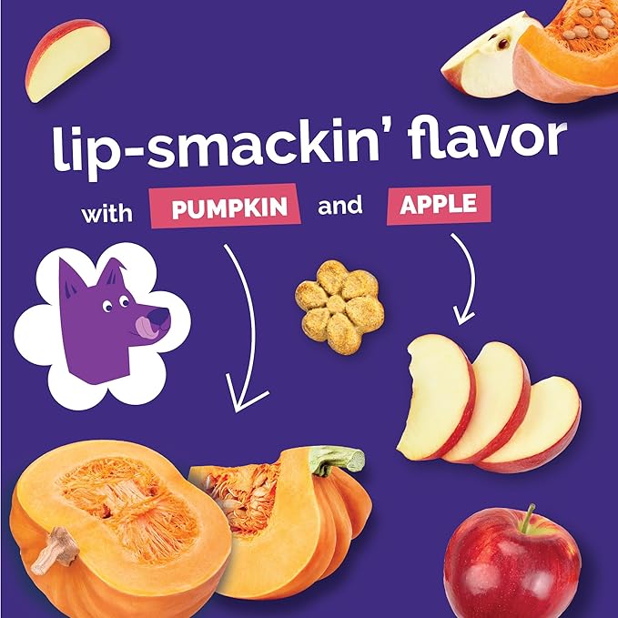 Fruitables Baked Crunchy Pumpkin Dog Treats, 7oz, Variety Pack of 4