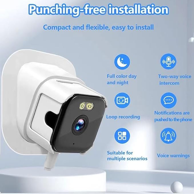 2K Security Window Camera, AI Full Color Night Anti Dazzle PIR Motion Detection Indoor Outdoor, with 2.4G 5G WiFi for Home Garage Pet Monitoring